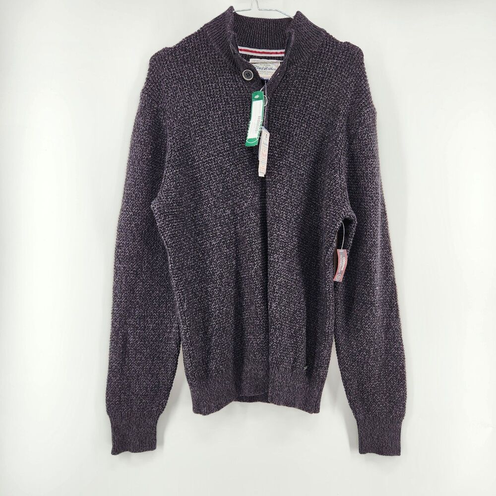 Flag & Anthem Men's Grey Medium Short Denver Button Mock Sweater NWT‎